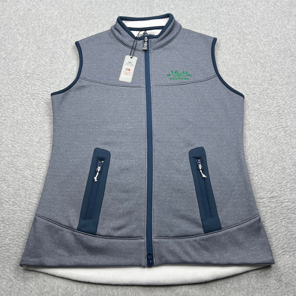 NEW Peter Millar E4 Performance Vest Womens Large‎ Blue Heather Full Zip Warmth*